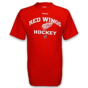 DETROIT RED WINGS NHL REEBOK CREW NECK T SHIRT RED